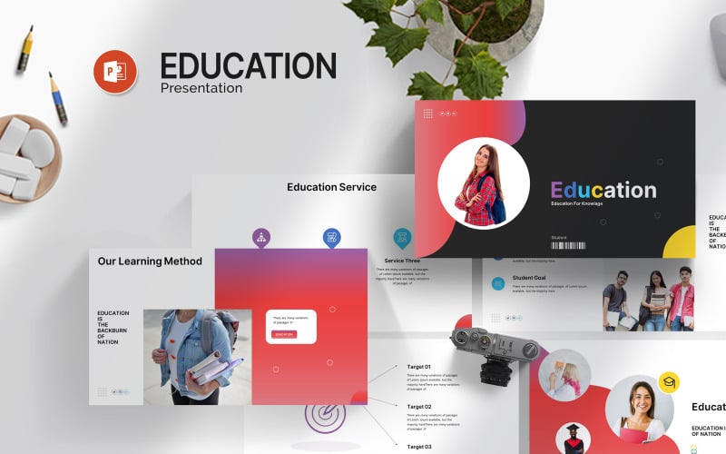 education powerpoint template design original