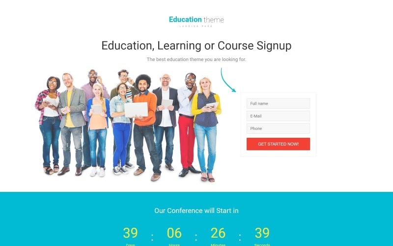 education responsive landing page template original