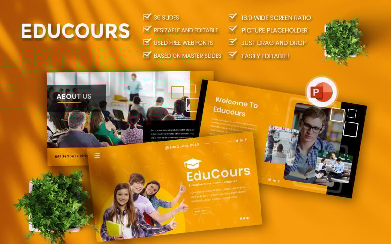 educourse business powerpoint template original