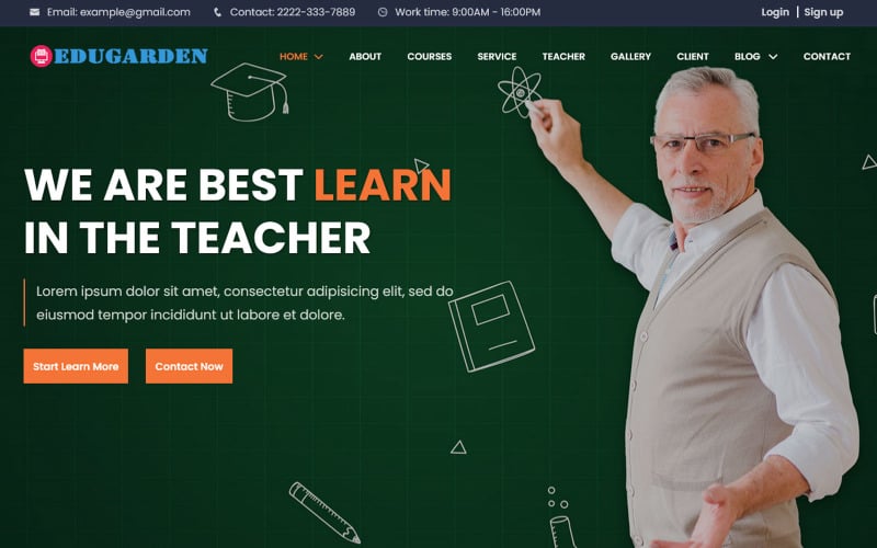 edugarden education responsive landing page template original