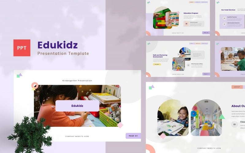 edukidz kindergarten powerpoint template original