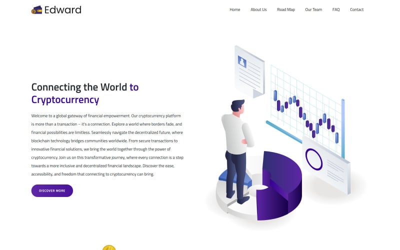 edward cryptocurrency investment html landing page template original