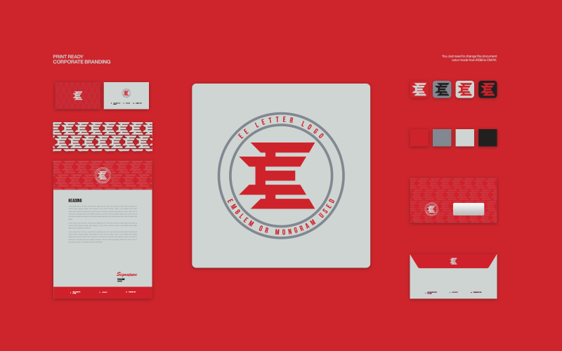 ee letters branding kit corporate logo design original