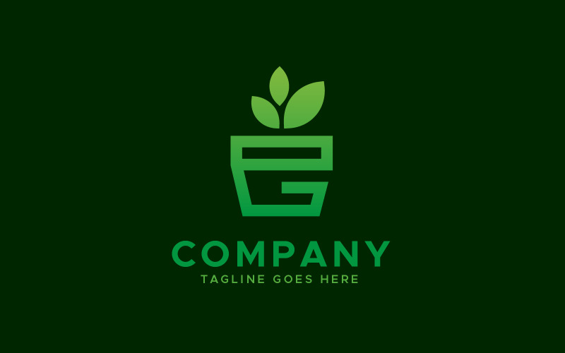 eg letter gardening plant logo design template original
