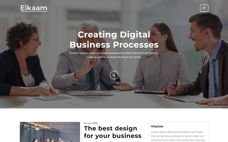 eikaam is a multipurpose and simple business html landing page template original