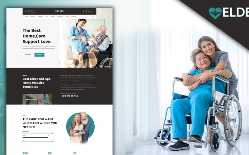 eldee elderly house care landing page html template original