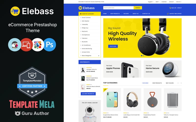 elebass electronics prestashop theme original