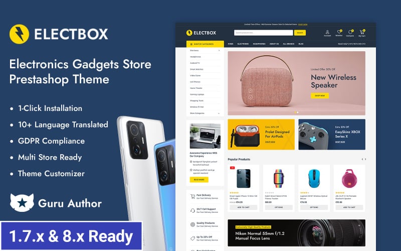 electbox smart electronics gadgets store prestashop responsive theme original