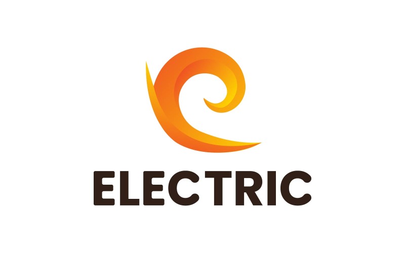 electric e letter logo template original