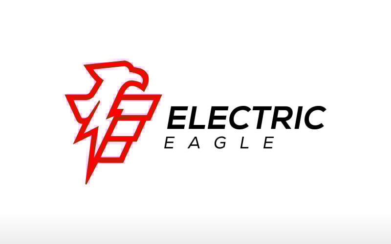 electric eagle phoenix bird with volt flash spark logo design original