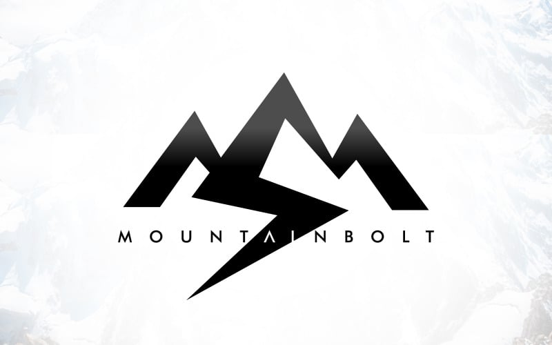 electric lightning bolt house shape mountain logo design original