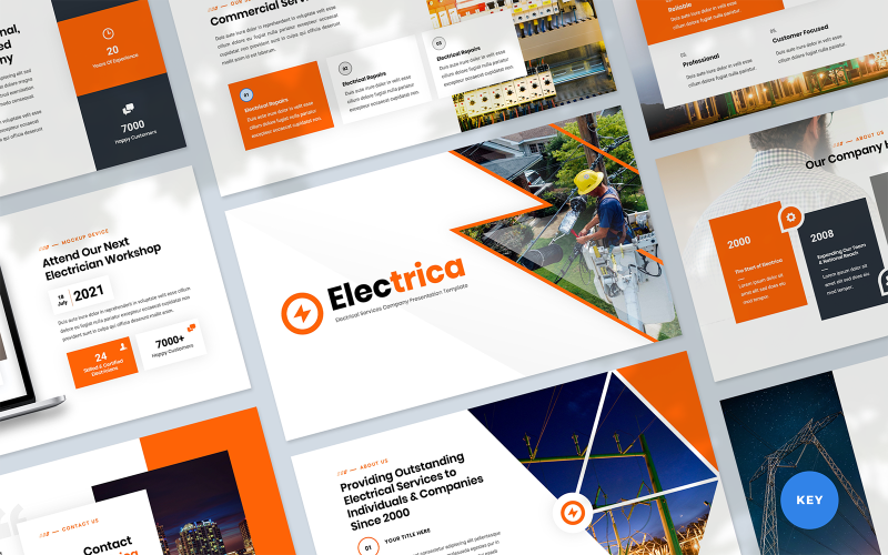 electrica electrical services presentation powerpoint template original