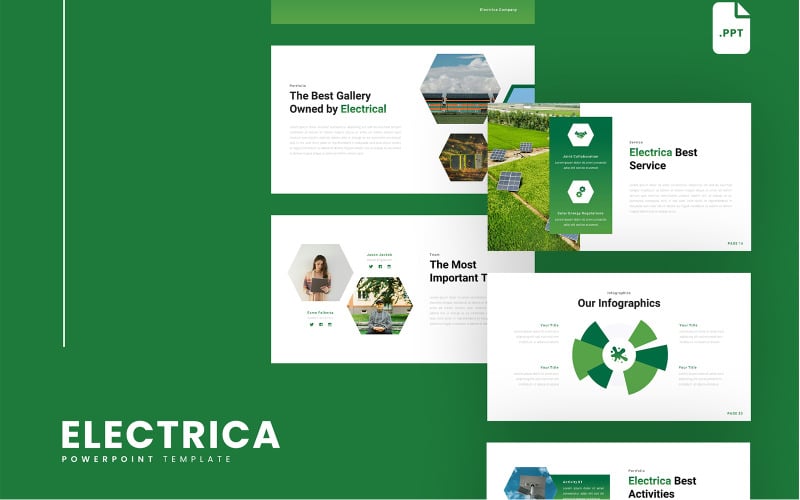 electrica solar energy powerpoint template original
