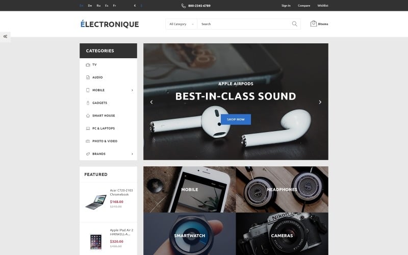electronique electronics store prestashop theme original