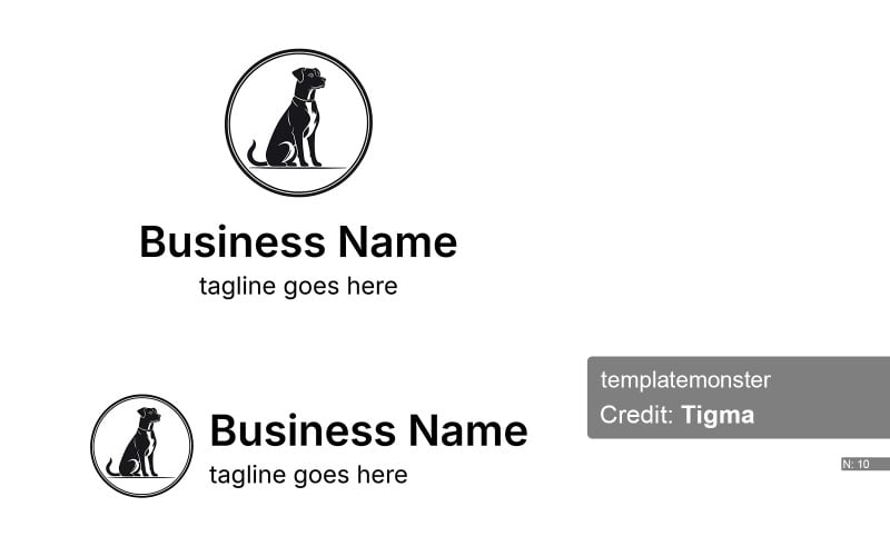 elegant canine silhouette circle logo original
