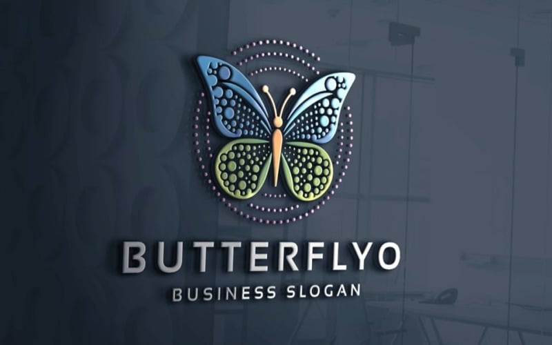 elegant dots butterfly logo original