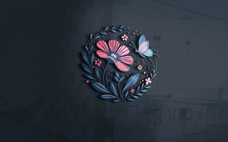 elegant flower shop with butterfly vector logo template original