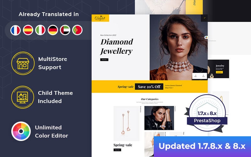 elegant jewelry and accessories responsive prestashop theme original