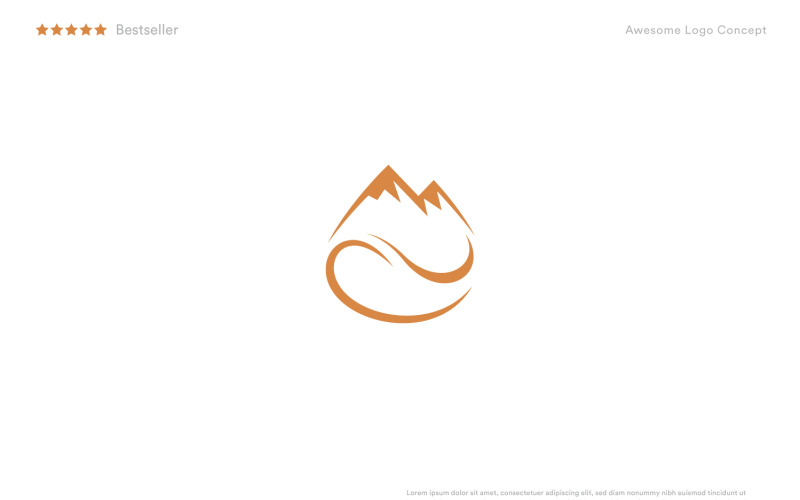 elegant mountain coffee logo template original