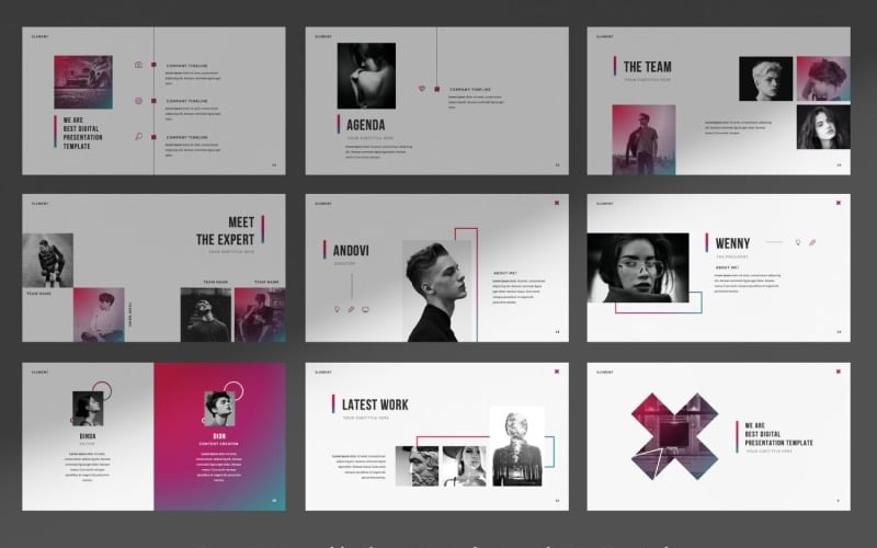element presentation powerpoint template original