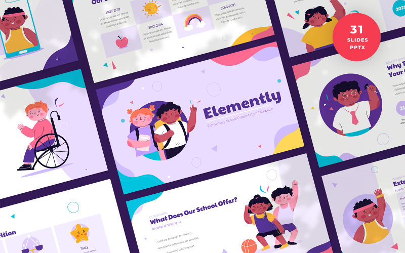 elemently elementary school presentation powerpoint template original