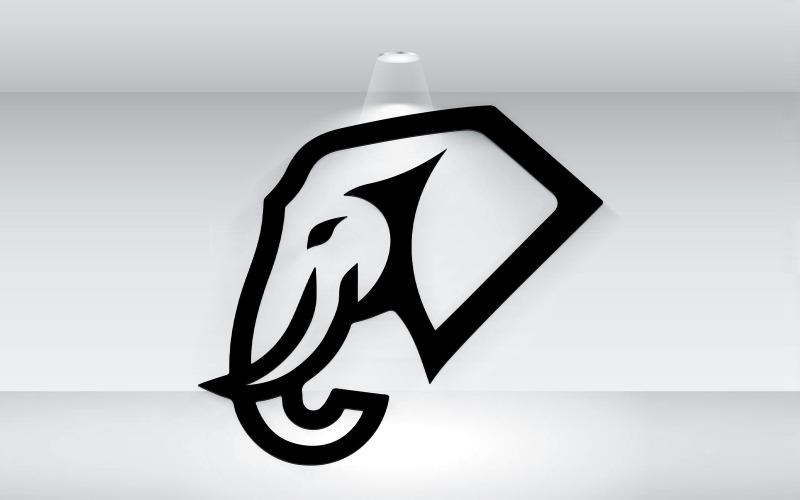 elephant head logo outline vector illustration template original