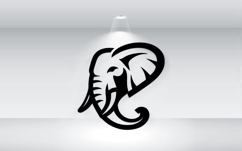 elephant head logo outline vector illustration original