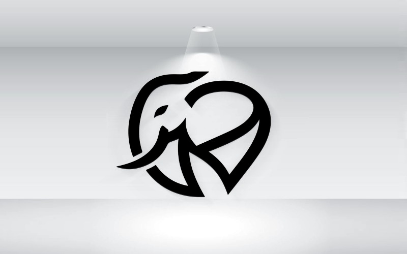 elephant logo outline vector illustration template original