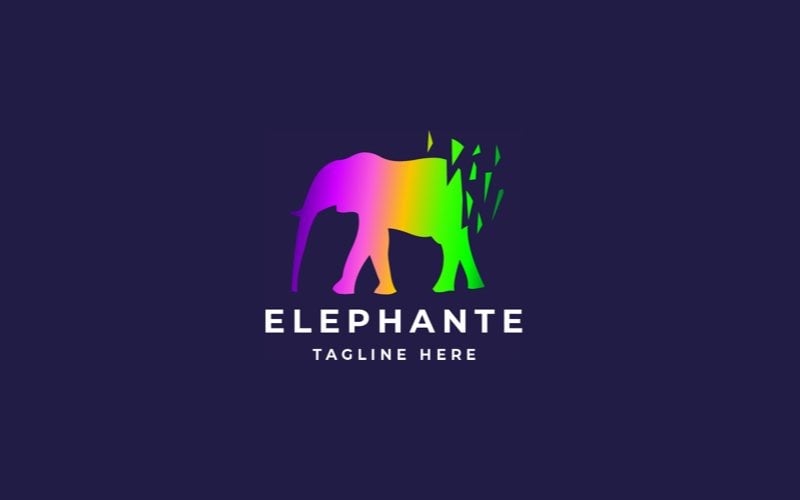 elephant pixel professional logo template original