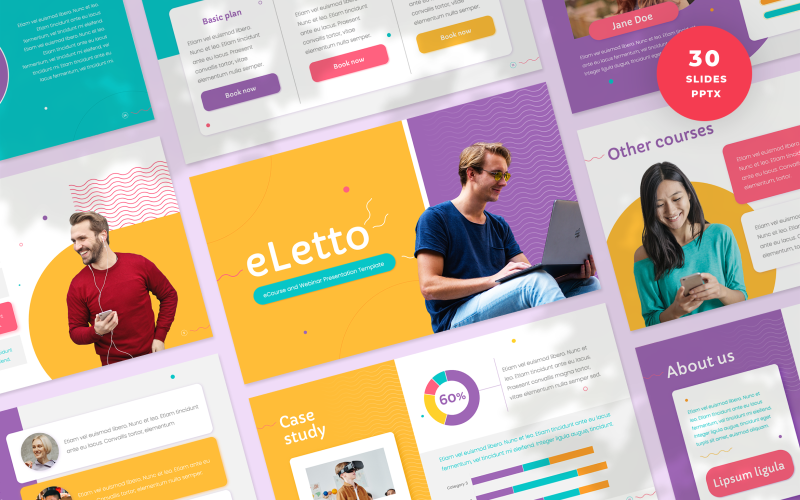 eletto ecourses and webinars presentation powerpoint template original