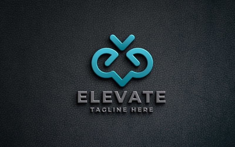elevate letter e logo temp original