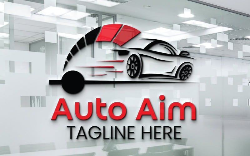elevate your car brand with auto aim logo template original