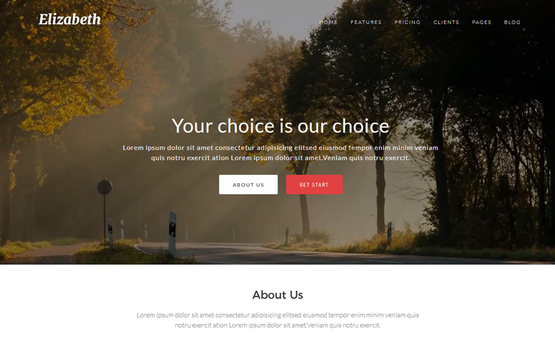 elizabeth one page corporate joomla template original