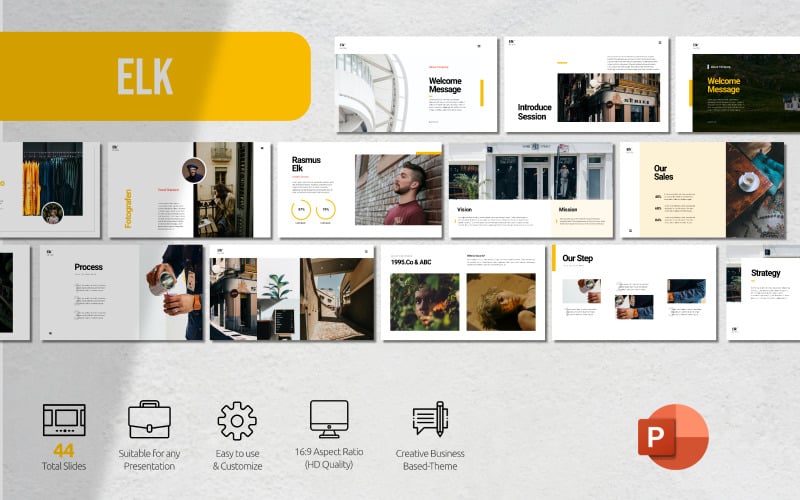 elk minimalist presentation powerpoint template original
