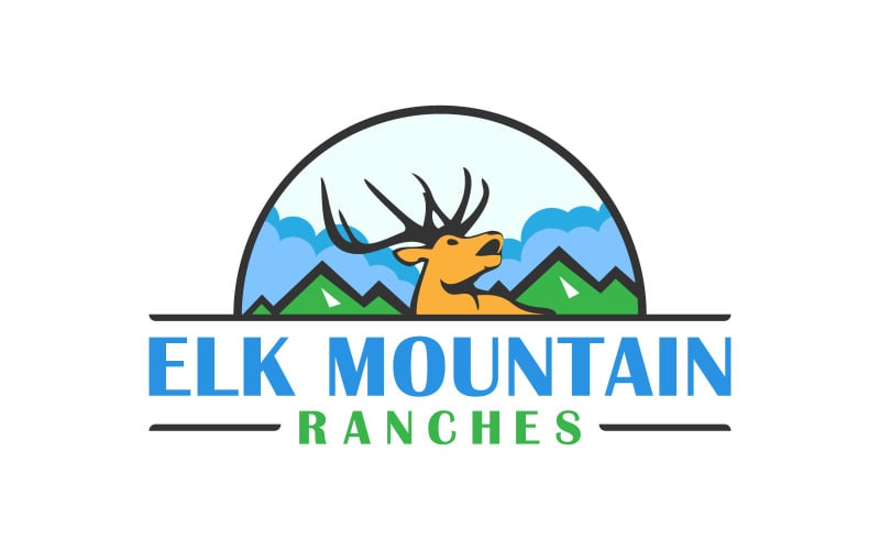elk mountain ranches agriculture logo design original