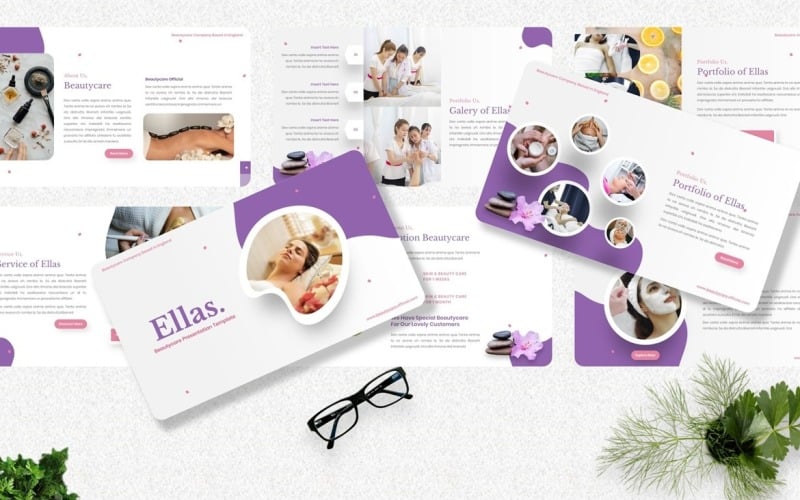 ellas beauty care powerpoint template original