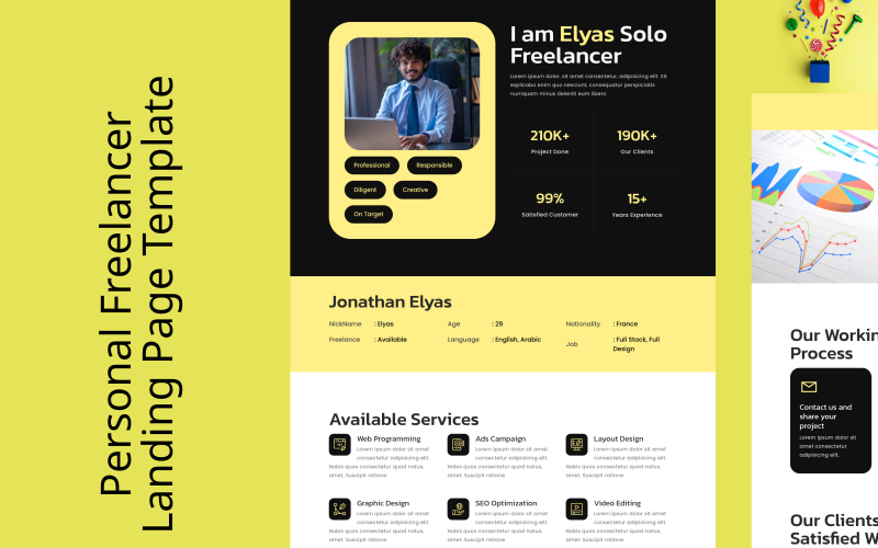 elyas personal freelancer landing page template original