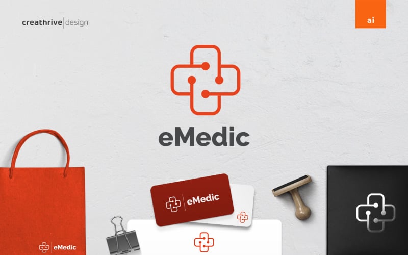 emedic health logo template original
