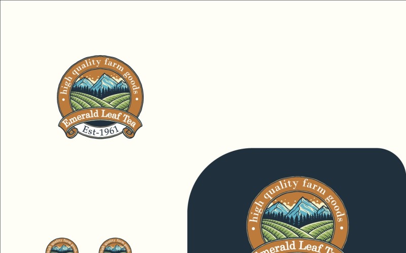 emerald leaf tea logo design template original