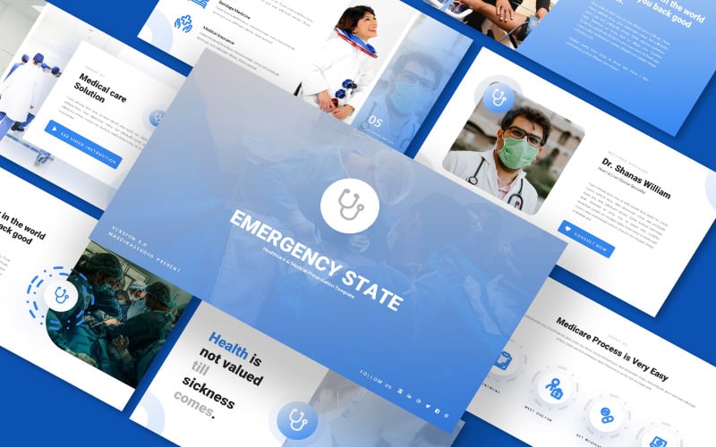 emergency state powerpoint template original
