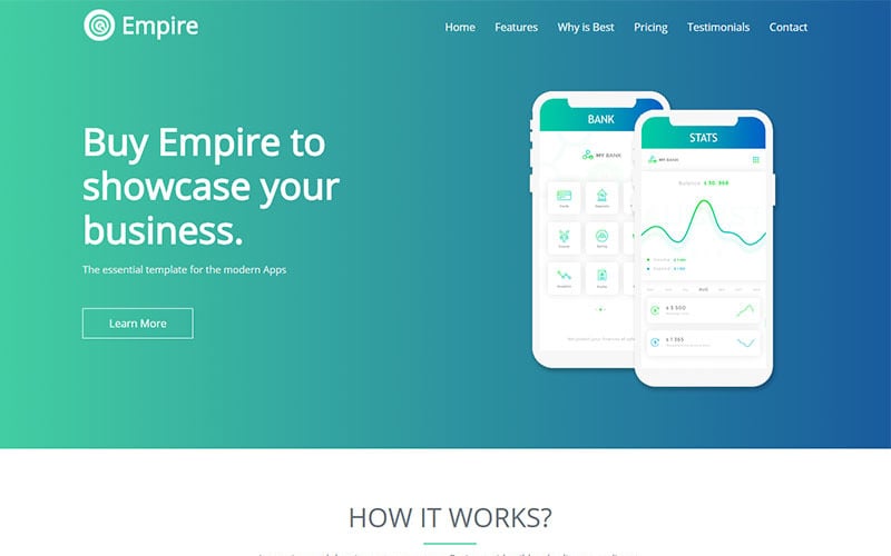 empire app landing html template landing page template original