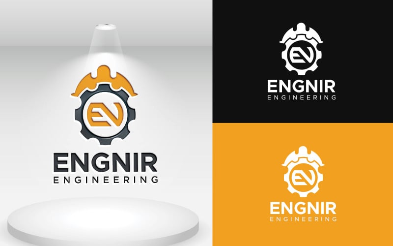 en letter engineering engineer logo design original
