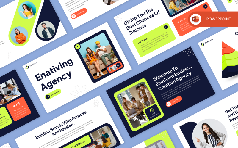 enativing creative agency powerpoint template original