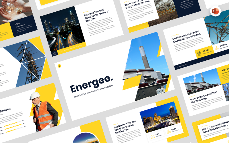 energee electrical service powerpoint template original