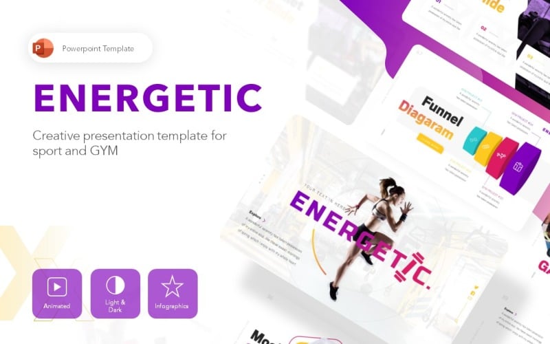 energetic gym presentation powerpoint template original