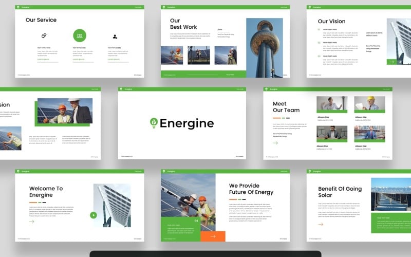 energine solar and renewable energy powerpoint template original