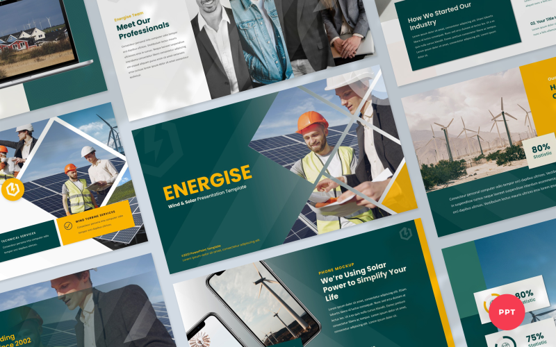 energise wind and solar energy presentation template original
