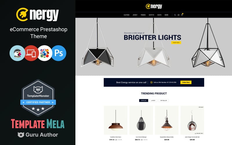 energy lights store prestashop theme original