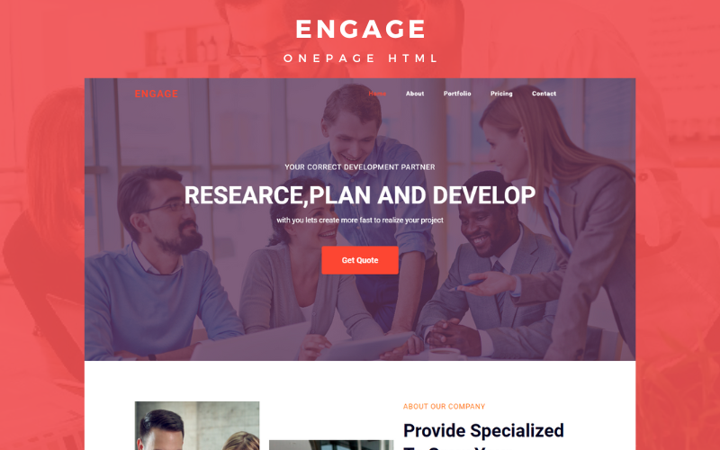 engage consulting amp business landing page bootstrap template original