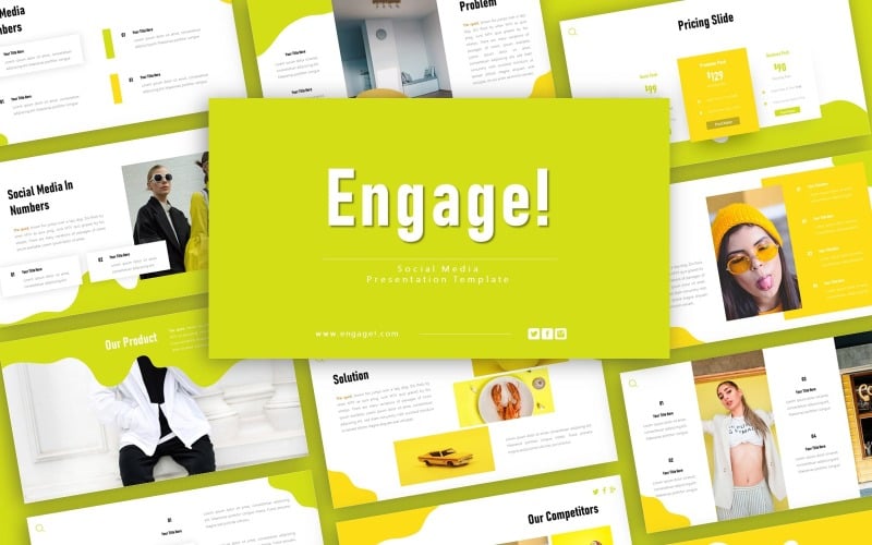 engage social media presentation powerpoint template original